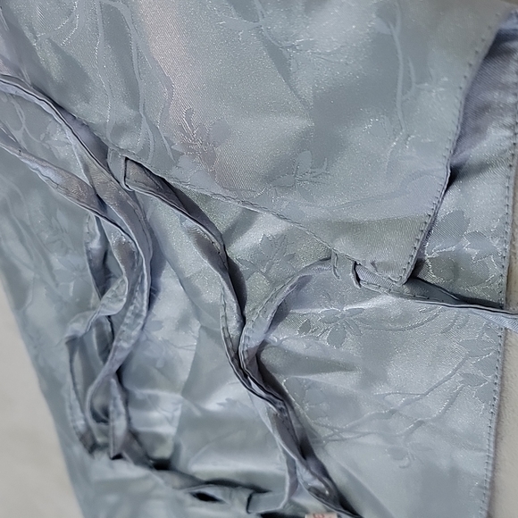 NWT!! 🦋 BLUE SILK SATIN FLORAL CROSS CUT OUT TIE BACK CORSET CROP TUBE - Picture 8 of 8